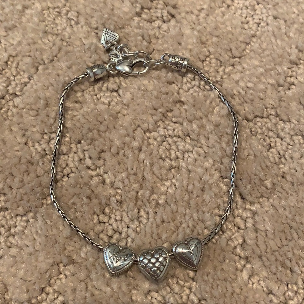 BRIGHTON THREE HEART CHARM BRACELET